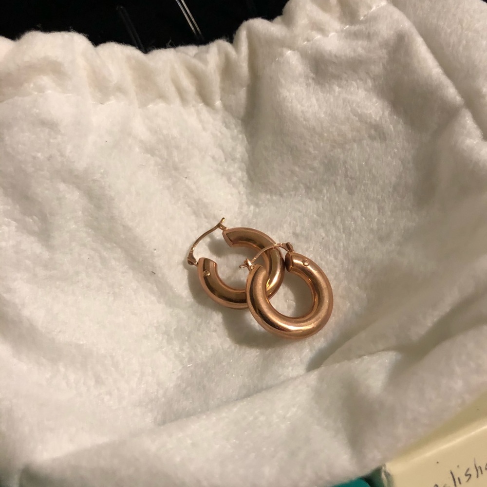 COPY - COPY - Polished 14k Rose 3/4 Hoops